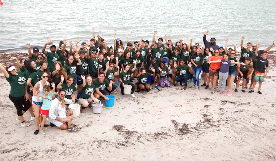 Youth Advisory Committee during a beach clean-up project